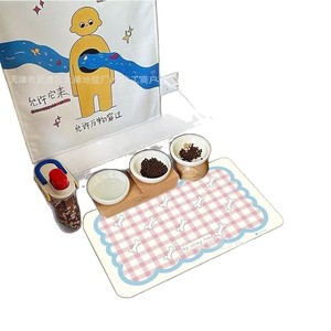 Pet Food <b>Mat</b> Black With Paw Print Pattern Non Slip Leak Proof Easy To Clean For <b>Cats</b> And Dogs - Product Image 5
