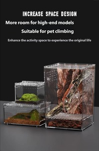 Üstün Havalandırmalı Akrilik Sürüngen Yaşam Alanı 20x20x30cm Ağaç Yaşamı Teraryumu Çöl Manzarası Kurulumu ve Evcil Yılanlar için - Product Image 6