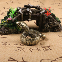Statue de serpent en laiton antique, figurine de cobra vintage en cuivre massif, miniature animal du zodiaque, mascotte porte-bonheur, ornement de richesse, décoration intérieure