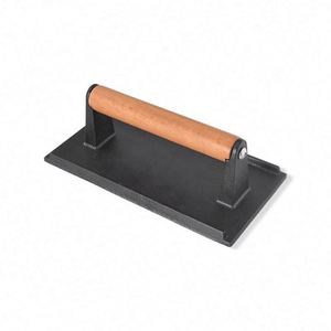Prensa para Hamburguesas de Alta Calidad con Mango de Madera, Herramienta para Aplanar Carne de Res, Pollo y Pescado, para BBQ - Product Image 1
