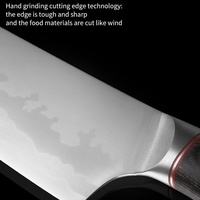 Accessoires de cuisine, couteau de chef Santoku en acier inoxydable à haute teneur en carbone, couteau à désosser, couteau à découper, couteau utilitaire avec manche en bois