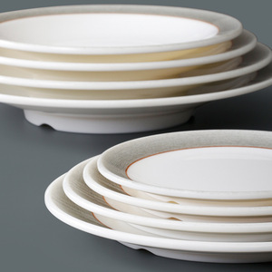 Xiangyuanmei round restaurant and hotel special <b>melamine</b> <b>plate</b> imitation porcelain <b>plate</b> plastic round <b>plate</b> commercial <b>plate</b> - Product Image 4