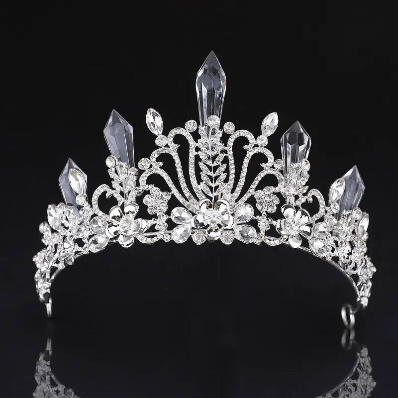 Euro-american Handmade Crystal Headpiece Temperament Crowns For Queens Couronne Diamond Coronas Decorativas De Metal Headpiece
