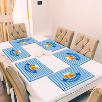 Nappe de table en polyester à motif bière Oktoberfest allemande, bleu et blanc à carreaux, pour décorations de fête et fournitures de table