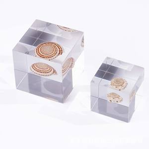 Cubo de espino de mar natural acrílico, adorno de escritorio, regalo decorativo, forma cuadrada, artesanía duradera - Product Image 3