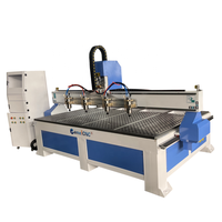 Machine de gravure/fraisage CNC multi-broches pour le bois 3D, avec moteur de broche 3,2-9 kW et pompe, compatible NC Studio/Mach3 RichAuto/Syntec