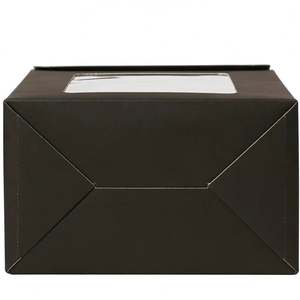 Sacs cadeaux personnalisables en papier kraft avec bordure noire, fenêtre transparente et poignées découpées pour petits cadeaux et desserts - Product Image 3