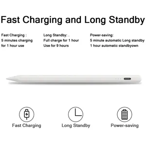 ปากกาสไตลัสหน้าจอสัมผัสได้รับการรับรองจาก FC สำหรับแท็บเล็ต iPad พร้อมโลโก้ที่กำหนดเองโลหะอลูมิเนียมแท็บเล็ตแอนดรอยด์40นาที