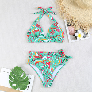 UPF 50 + 3D hiệu ứng in ấn kỹ thuật số 80% Polyamide 20% elastane biflex vải 4 cách căng phụ nữ Bộ Bikini - Product Image 5