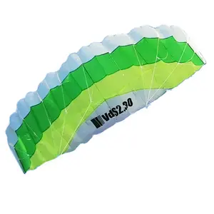 Customized high quality dual line green parachute inflatable power kite