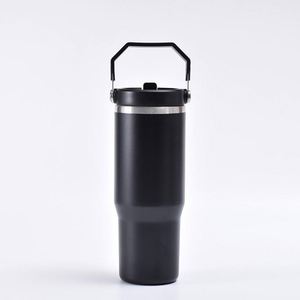 Portable Travel <b>Cup</b> <b>with</b> Side Handle, 30oz Stainless Steel <b>Insulated</b> Tumbler for Car Office and Outdoor Drinks - Product Image 3
