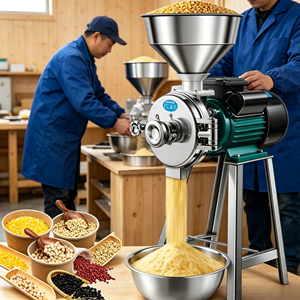 Molino Eléctrico Industrial Mini, Seco y Húmedo, Multifuncional, Pulverizador <span class=keywords><strong>de</strong></span> Granos, Máquina para Moler Maíz, Arroz, <span class=keywords><strong>Soja</strong></span> y Cacahuetes para Pequeñas Fábricas - Product Image 1