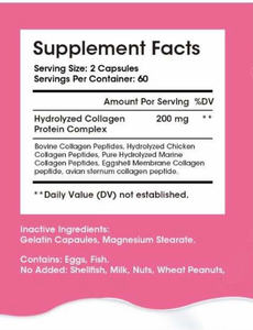 OEM 200MG kapsul <span class=keywords><strong>Softgel</strong></span> Multi Collagen kompleks dengan Biotin <span class=keywords><strong>Vitamin</strong></span> C mendorong rambut sehat, kulit indah, dan dukungan kuku - Product Image 2