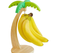 Support de rangement créatif pour fruits en bois massif, présentoir suspendu en fil métallique pour bananes, pour salon et bureau