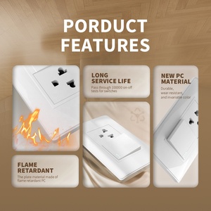 Trắng Đen PC Chất liệu <span class=keywords><strong>118</strong></span>*72 Bảng điều chỉnh Nam Mỹ tiêu chuẩn Thái Lan loại 3 cực tường ổ cắm và 1 băng đảng 1 cách chuyển đổi ánh sáng - Product Image 4