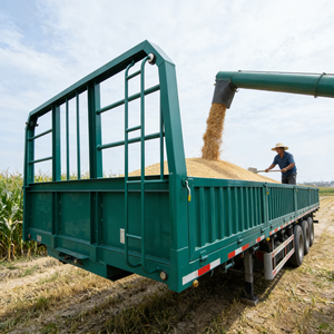 Semi-remorque <span class=keywords><strong>benne</strong></span> à ridelles en acier robuste à 3 essieux pour le transport de marchandises en vrac, capacité de charge de 60-70 tonnes, approvisionnement direct usine - Product Image 1