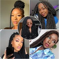 Vigorose vendite calde 18 pollici naturali lunghe finte Locs trecce all'uncinetto morbide che temono capelli sintetici intrecciati per donne nere