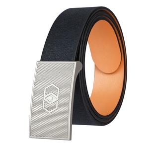 Cinto masculino preto de alta qualidade, estilo casual personalizado, com fivela de placa. - Product Image 5