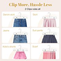 AINARE Cintres à clips transparents écologiques et réglables pour magasins de vêtements - Pantalons, jupes, jeans