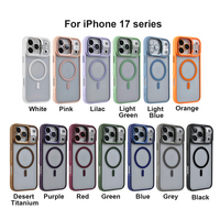 Étui magnétique transparent pour iPhone 17 Pro Max 17 Air 17 Plus – Coque de téléphone portable transparente avec cadre métallique pour appareil photo et films de protection d'objectif
