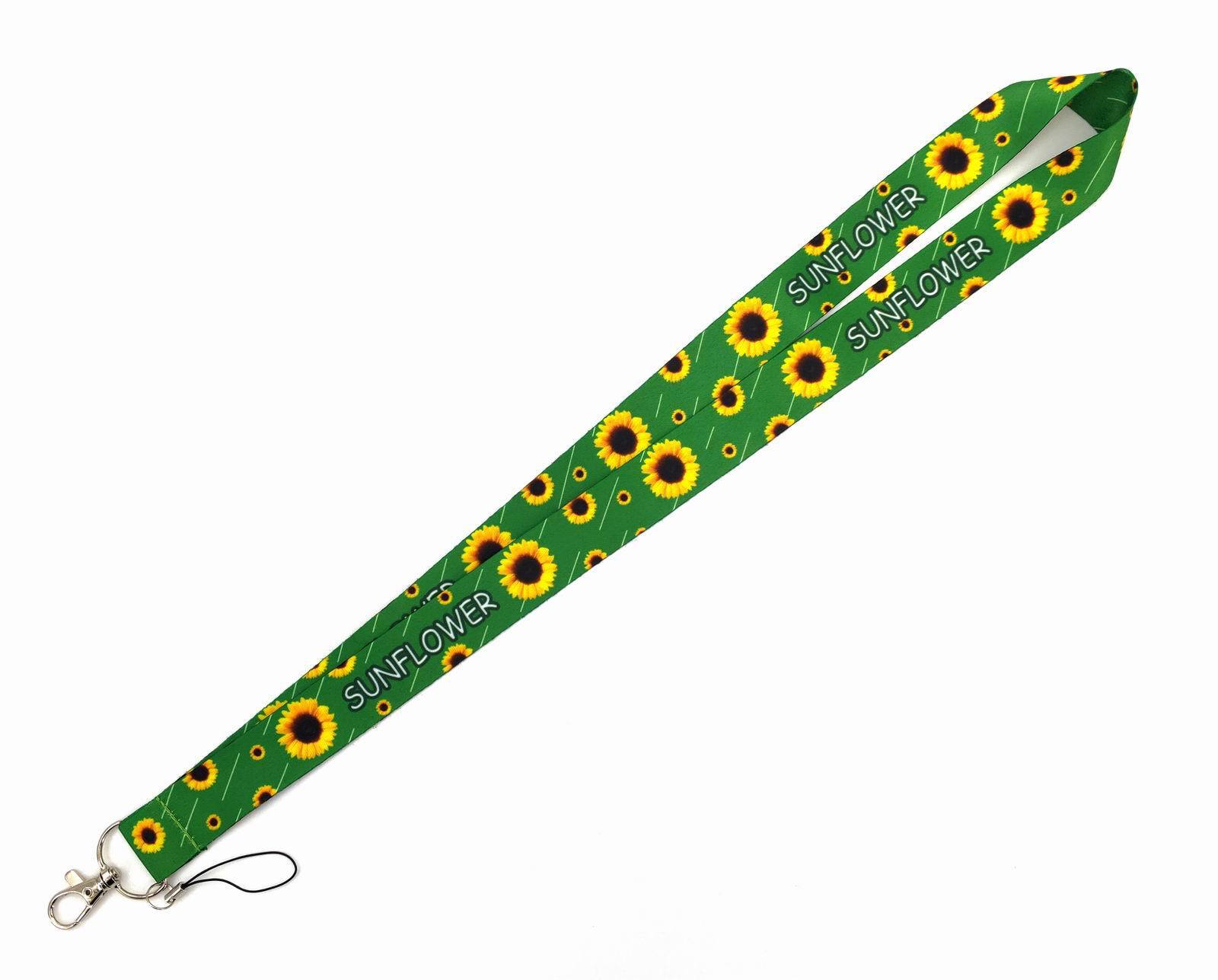 Promotional Gift Fashion Sunflower Polyester Stain Lanyards Mobile Phone Case Neck Strap Anti-Lost Accessories Lanyard Custom Image 5
