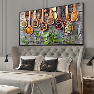 Tranh Vẽ Gia Vị Và Màu Xanh Lá Cây Trên Bàn Tranh Vải Bố Chủ Đề Nhà Bếp Tranh In Nghệ Thuật Treo Tường Trang Trí Nhà Bếp - Product Image 3