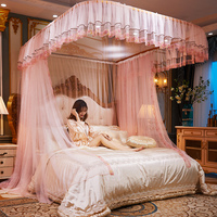 Moustiquaire de lit en forme de U à trois portes, en polyester durable, pour lits King, Double et Twin, pliable pour la maison et l'été