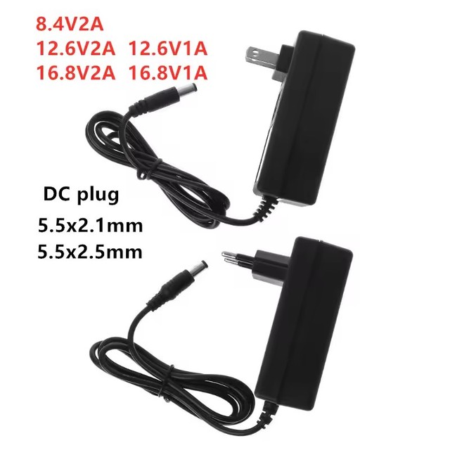 AC 100-240V DC 8.4V 12.6V 16.8V 1A 2A 1000MA Adapter Power Supply 16.8 V Volt Charger Plug for 18650 Lithium Li-ion Battery