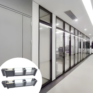Chất Lượng Tốt Nhất Văn Phòng Phòng Khách Phân Vùng Tường Trang Trí Văn Phòng Thương Mại Nhôm Thép Kính Phân Vùng Tường - Product Image 1