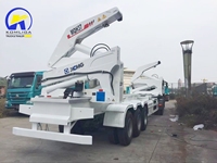 Prix d'usine Semi-remorque porte-conteneurs 3 essieux 20FT 40FT avec grue latérale 37 tonnes à vendre