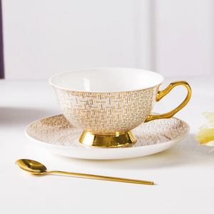 High Quality Luxury Nordic Style Ceramic Gold Coffee <b>Cup</b> and Saucer for Afternoon Tea <b>Cups</b> <b>Set</b> - Product Image 4