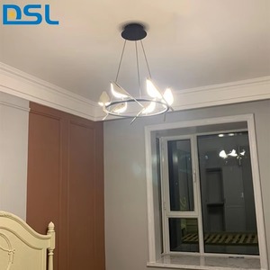 Lámpara Colgante Moderna y Creativa con 6 Luces <span class=keywords><strong>LED</strong></span> en Forma de Pájaro, Estilo Nórdico, Redonda, Giratoria, para Decoración del Hogar - Product Image 3