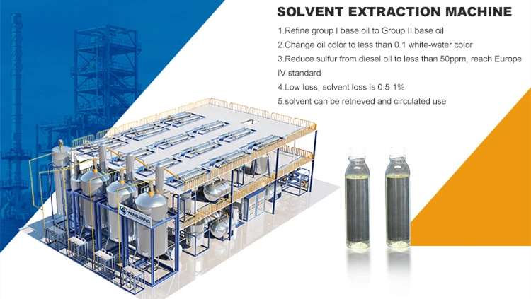 Recycled Base Oil Decoloration Solvent Extraction Refining Plant Diesel desulfurization Machine