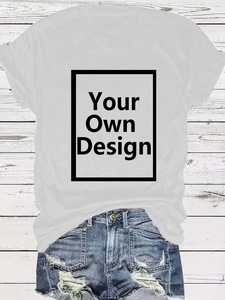 Maglietta personalizzata personalizzabile davanti dietro il tuo disegno stampa immagine del testo Unisex <span class=keywords><strong>T</strong></span>-<span class=keywords><strong>Shirt</strong></span> in cotone 100% di alta qualità - Product Image 2