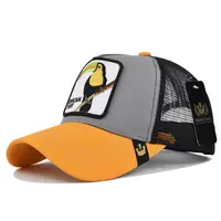 Özel lüks marka cajp 3D logo dikiş şapka işlemeli beyzbol file şapka vintage yama hayvan şoför şapkası