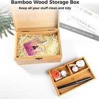 Boîte de rangement en bambou naturel écologique en gros avec plateau à deux compartiments utilisation de cuisine de bureau conteneurs de sécurité alimentaire