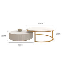 Table basse moderne en bois avec côtés en fil de fer, hauteur réglable, meubles ronds empilables portables pour salon