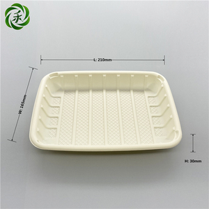 Thân thiện với môi dùng một lần trái cây và thịt khay phân hủy sinh học tinh bột ngô PSM Hộp Ăn Trưa cho siêu thị - Product Image 6