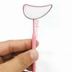 <b>Moon</b> Shape Stainless Steel Eyelash <b>Mirror</b> For Pink Powder Coated Color Regular Shape Stock Available Makeup <b>Mirror</b> - Product Image 3