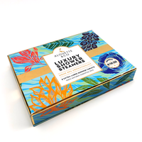 Boîte cadeau cosmétique de luxe en matériaux recyclés, avec pelliculage brillant, gaufrage et emballage rigide