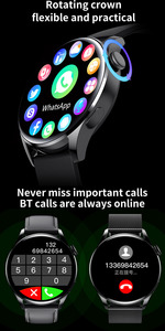 Đồng hồ thông minh thể thao chuyên nghiệp Hot Sale GT5 BT màn hình lớn 1.28 inch, dây đeo silicon, mặt số xoay đa dạng, NFC, điều khiển từ xa - Product Image 2