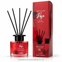 Diffuseur d'ambiance aux agrumes en bouteille de verre avec bâtonnets en fibre, parfum frais, fournisseur en gros, étiquette personnalisée, usine