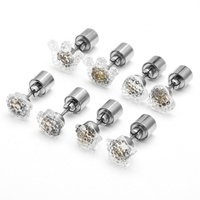 Boucles d'oreilles Gaby Fashion en acier inoxydable de haute qualité avec zircon, plaquées or rose, forme étoile/cœur/lune vintage, unisexe, cadeau de fiançailles