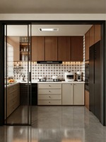 Set Kabinet Dapur Aluminium Modern yang Dapat Disesuaikan untuk Seluruh Ruang Rumah dengan Konstruksi Tahan Air dan Anti Karat serta Desain Ramping untuk Vila
