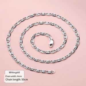 Cadena Figaro Brillante de Plata de Ley S925 Italiana, Cadena Hip Hop para Collar de Mujer, Venta al Por Mayor - Product Image 2