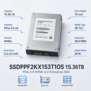 P5520 15,36 To 2,5 pouces Interface U.2 PCIe 4.0 Neuf en boîte Disque SSD d'entreprise SSDPF2KX153T1OS - Product Image 1