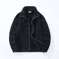Vestes en polaire Sherpa 100% polyester pour l'hiver avec logo personnalisé, col montant, fermeture éclair, unisexe, finition softshell, coupe-vent