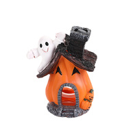Décoration d'aquarium en résine en forme de maison fantôme de citrouille d'Halloween, abri-caverne pour poissons, ornement pour aquarium et terrarium de reptiles