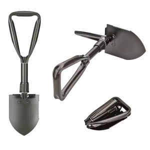 Pelle de survie pliable légère taille M, lame de 12 pouces, poignée en D, qualité industrielle, pour camping/randonnée/voyage, en acier au carbone, houe en métal - Product Image 1
