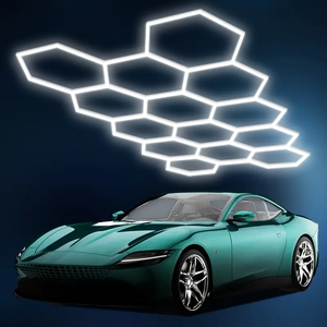 高出力 ハニカムライト 14グリッド 六角形 LEDライト 自動車整備・修理 ガレージ ジム 展示会 理髪店向け 作業灯 - Product Image 1